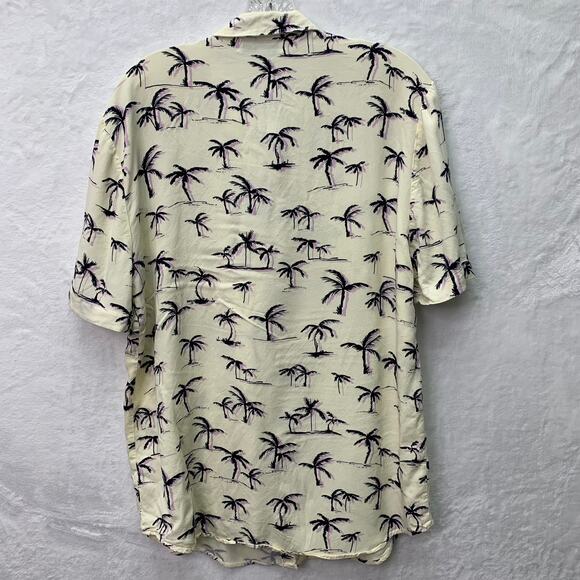 VTG American Apparel Mens Large Las Vegas Purple Black Palm Tree Button Up Shirt - Picture 4 of 8